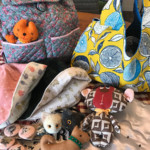 手作り小物(子供用帽子、防災頭巾、リュック、ヘアゴム等)